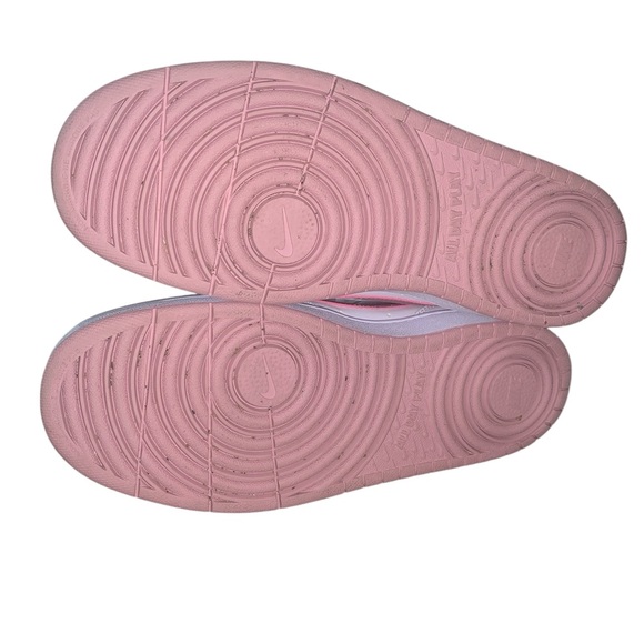 Nike White with Metallic Pink Mid-Top Sneakers - Picture 4 of 5